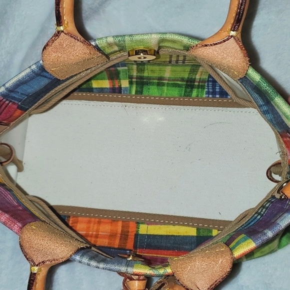 Dooney & Bourke Madras Plaid Picnic Ants Satchel - Picture 9 of 16